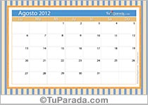 Calendario Agosto 2012