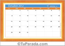 Calendario Octubre 2012