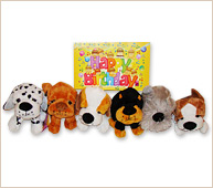 Un encantador grupo de peluches.
