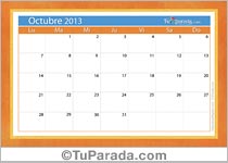 Calendario octubre 2013
