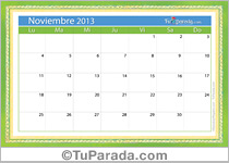 Calendario noviembre 2013