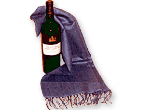 Botella de vino Salentein con bufanda azul.