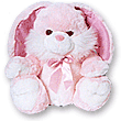 Conejo de peluche rosa.