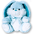 Conejo de peluche celeste.