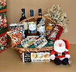 Canasta Navideña Gourmet con vinos.