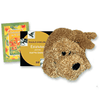 Set de libro, tarjeta y perro Tiburcio.