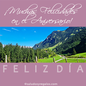 Feliz Aniversario con paisaje