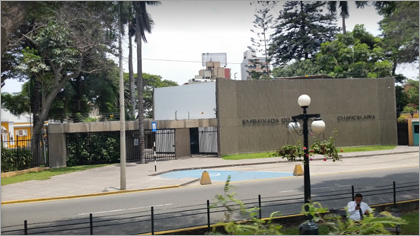 Tarjeta de Embajadas en Perú
