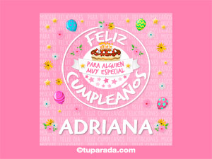 Tarjeta de cumpleaños Adriana