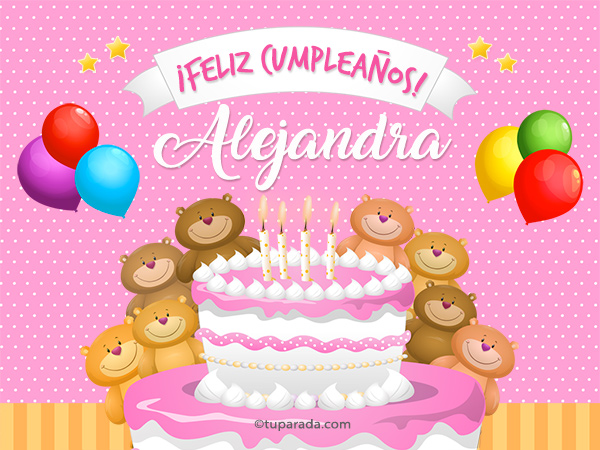 Cumpleaños de Alejandra, tarjetas de Alejandra