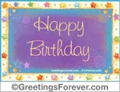Happy birthday with color stars