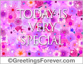 Happy Birthday ecard with pink flowers