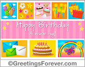Birthday ecard with cupcakes