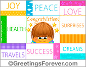 For your birthday: Joy, peace, love
