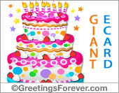 Giant ecard for birthday in pink