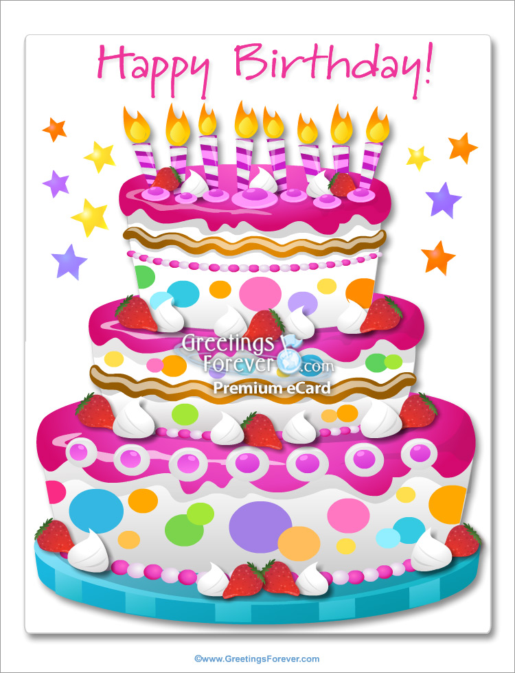 Giant ecard for birthday in pink