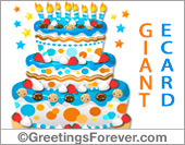 Giant ecard for birthday in blue