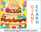 Giant birthday cake ecard
