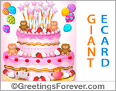 Giant cake with little bears for a girl