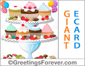 Giant card with cupcakes