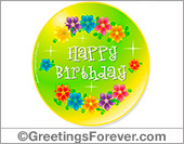 Happy birthday ecard with flowers
