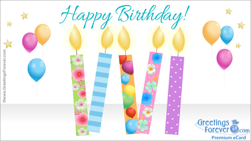 Ecard - Colorful birthday candles for you