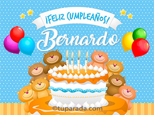 Tarjeta - Cumpleaños de Bernardo
