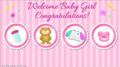 Welcome baby girl ecard