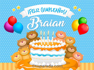 Tarjeta - Cumpleaños de Braian