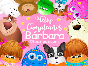 Tarjeta - Feliz cumpleaños Bárbara