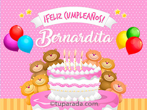 Tarjeta - Cumpleaños de Bernardita