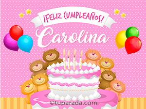 Tarjeta - Cumpleaños de Carolina