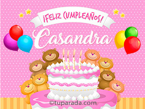 Tarjeta - Cumpleaños de Casandra