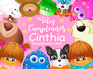 Tarjeta - Feliz cumpleaños Cinthia