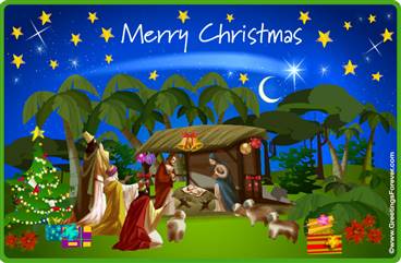 Jesus was born ecard