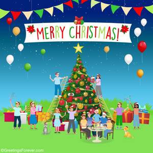 Christmas ecard with celebration