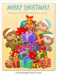 Christmas ecard with warm greeting