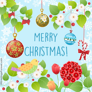 Special Christmas ecard with decorations