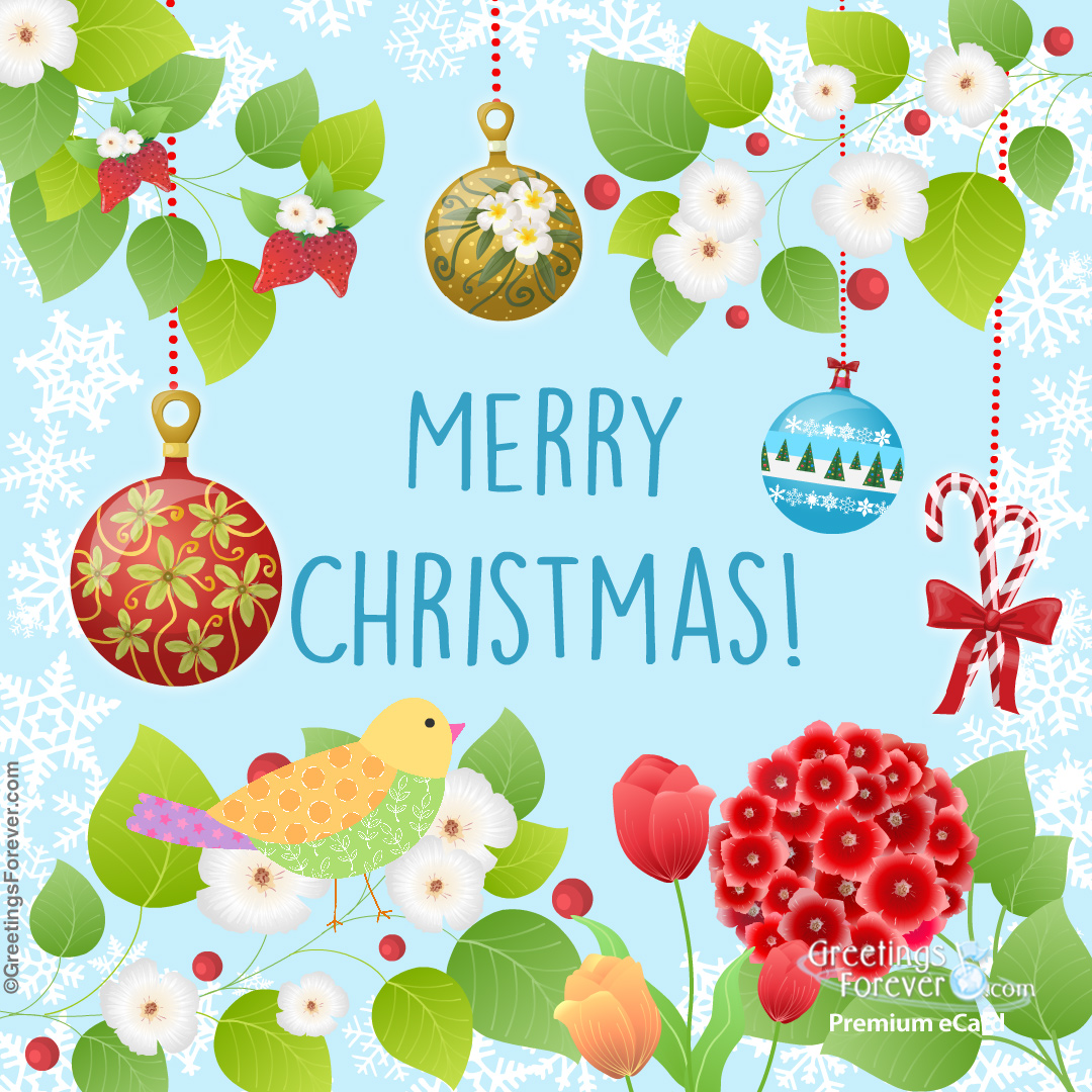 Special Christmas ecard with decorations - Christmas, ecards