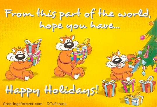 Ecard - Happy Holidays in yellow