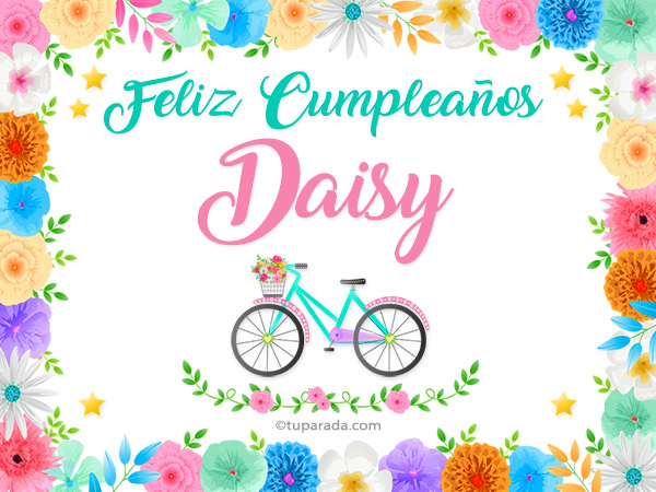 Tarjetas de cumpleaños con nombre Daisy, postales 
