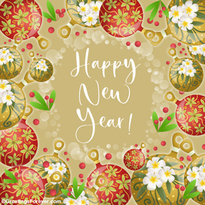 New year ecard with warm wishes