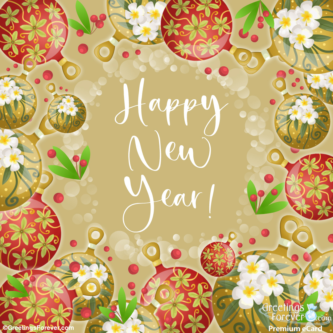 New year ecard with warm wishes