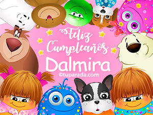 Tarjeta - Feliz cumpleaños Dalmira