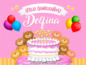 Tarjeta - Cumpleaños de Delfina