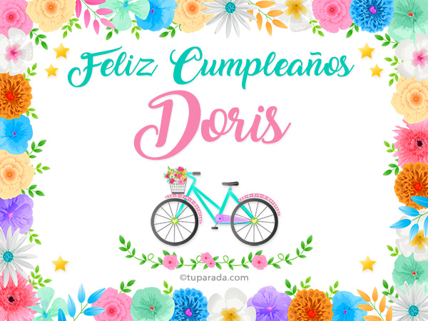 Tarjetas de cumpleaños con nombre Doris, postales 