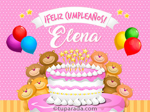 Tarjeta - Cumpleaños de Elena