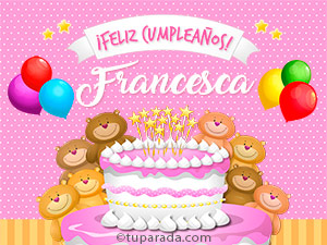 Tarjeta - Cumpleaños de Francesca