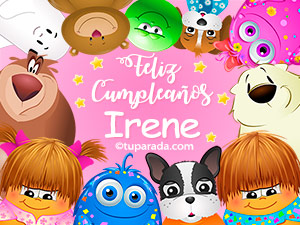 Tarjeta - Feliz cumpleaños Irene