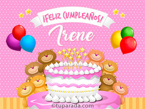 Tarjeta - Cumpleaños de Irene